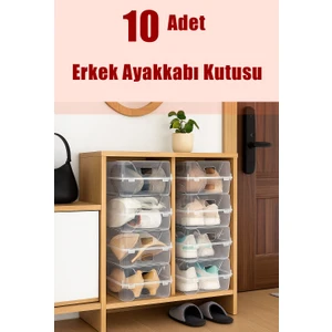 Krm Home 10'lu Set Erkek Ayakkabı Saklama Kutusu - Kadın Botu Ayakkabı Kutusu