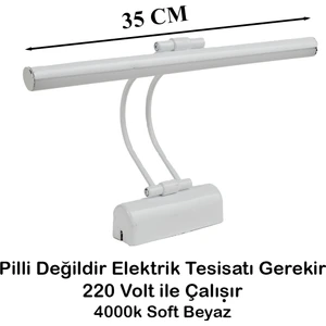 Flüt Aplik 35 cm LED Duvar Lambası 4000K Soft Beyaz