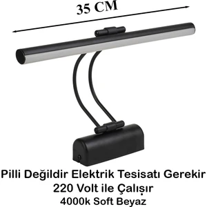 Flüt Aplik 35 cm LED Duvar Lambası 4000K Soft Beyaz