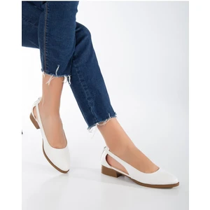 MaskButik Volpen Cilt Kısa Topuk Ayakkabı Beyaz