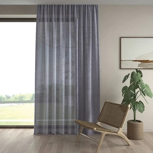 Demor Home Keten Görünümlü Ekstrafor Büzgülü Koyu Gri Yüksek Kalite Tül Perde