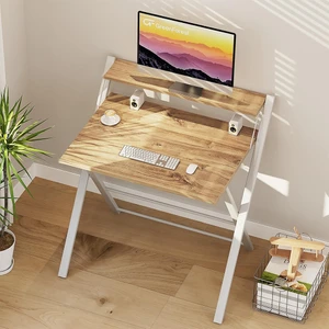 Metal Ayaklı Laptop Masası, Katlanır Çalışma Masası, Raflı Masa, Katlanır Laptop Sehpası