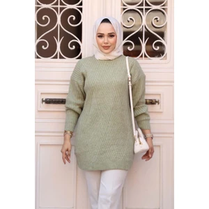 Mint Tesettür Triko Kazak Tunik 7852MINT