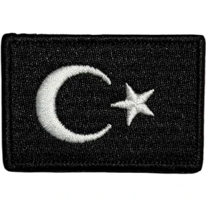 Siyah Türk Bayrağı Peç Patch Arma Küçük Boy - 6x4 cm