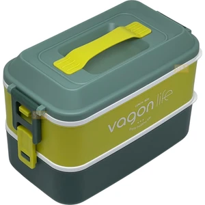 Bento 1000ML Lunchbox Yeni Koleksiyon 2 Katlı 3 Bölmeli Paslanmaz Çelik Sefer Tası Yemek Kutusu