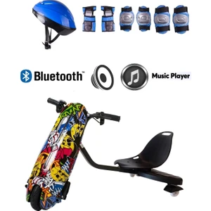 Drift Car Elektrikli Kaykay Hoverboard Kask Dizlik Hediyeli Bluetoothlu