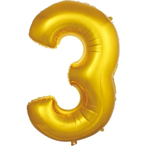 Folyo Balon 3 Rakamı Helyum Balon 76 cm Altın Renk - 3 Yaş Balonu - 3 Yaş Balon - 3 Rakam Balon