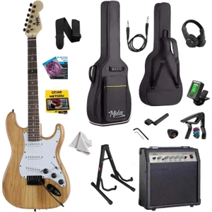 RPH-320WD-30AMP Ahşap Renk Strat Kasa SSS 30W Amfili Elektro Gitar Seti