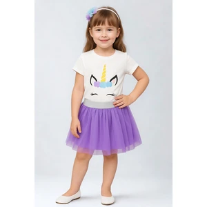 Meta Moda Kız Çocuk Unicorn Tütü Ikili Takım