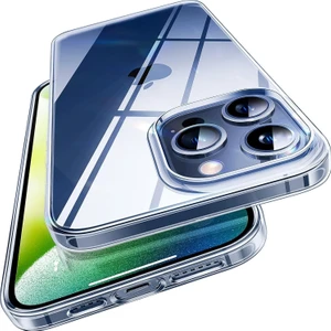 Iphone 14 Pro Max Uyumlu Sararmaz Hoparlör Toz Korumalı Sert Şeffaf Kılıf