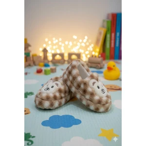 Dama Desenli Kaydırmaz Taban Kreş Ev Okul Ayakkabısı Bebek Çocuk Panduf Ev Botu