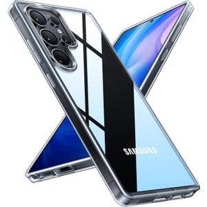 Samsung Galaxy S24 Ultra Uyumlu Sararmaz Hoparlör Toz Korumalı Sert Şeffaf Kılıf