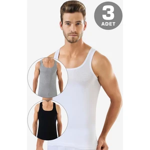 Erkek Renkli Ribana Atlet 3'lü Paket %100 Pamuklu