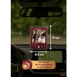 Kişiye Özel Fotoğraflı Spotify Şarkı Kodlu Yazılı Araba Hediyesi Araba Süsü Dikiz Aynası Süsü Hediye