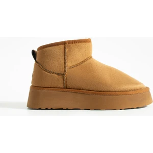 Mini Süet Içi Kürklü Kalın Taban Kışlık Kadın Bot