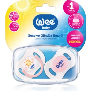 Wee Baby 2'li Gece Gündüz Emzik No:1 Pembe (Saklama Kabı Hediyeli) 0-6 Ay