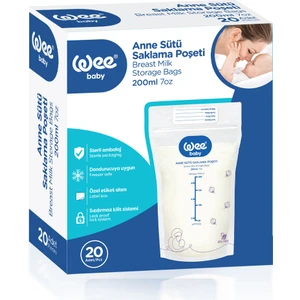 Wee Baby Anne Sütü Saklama Poşeti 20 Adet BPA İçermeyen Dondurucuya Uygun 200 ml