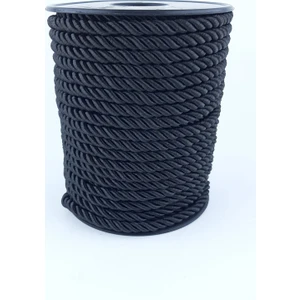 Siyah Kordon İp 6 mm 25 mt