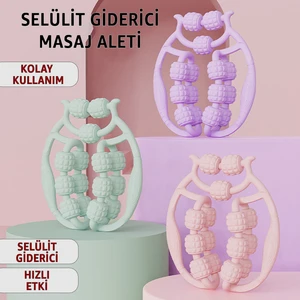 360°  Selülit Giderici Kas Masaj Aleti – 15 Toplu Silindirli Roller Masaj Cihazı, Kol, Bacak, Boyun ve Sırt Için Spor-Yoga & Vücut Geliştirme Donanımı