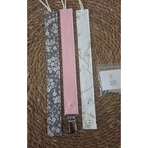 3’lü Set Bebek Emzik Askısı - Emzik Zinciri - Yenidoğan Kumaş Askı %100 Pamuk Yıkanabilir