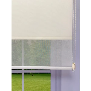 Çiftli Sistem Keten Tül ve %100 Blackout (Karartma) Ekru Stor Perde