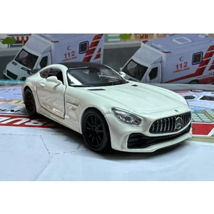 Oyuncak Metal Model Araba 1/36 Çek Bırak Mercedes Amg Gtr Beyaz