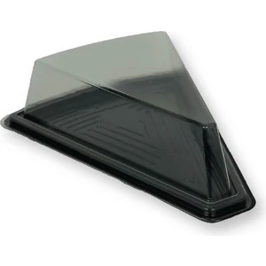 Kapaklı Plastik Üçgen Dilim Pasta Kabı