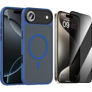 iPhone 17 Air Kılıf Mat Arka Yüzey Wireless Şarj Özellikli Zore Flet M-safe Kapak + Hayalet Cam Ekran Koruyucu