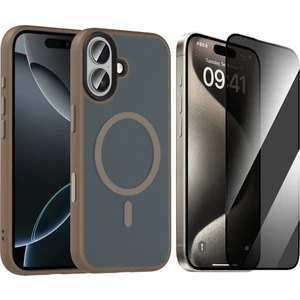 iPhone 17 Kılıf Mat Arka Yüzey Wireless Şarj Özellikli Zore Flet M-safe Kapak + Hayalet Cam Ekran Koruyucu