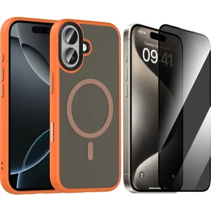 iPhone 17 Kılıf Mat Arka Yüzey Wireless Şarj Özellikli Zore Flet M-safe Kapak + Hayalet Cam Ekran Koruyucu