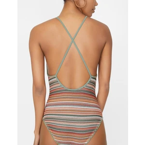 Deep Beach Çizgili özel kumaş mayo