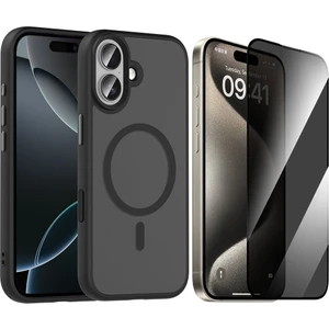 iPhone 17 Kılıf Mat Arka Yüzey Wireless Şarj Özellikli Zore Flet M-safe Kapak + Hayalet Cam Ekran Koruyucu