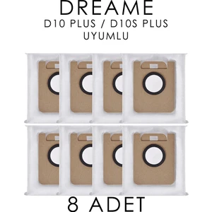 Dreame D10 Plus / D10S Plus Uyumlu Yedek Toz Torbası Seti 8 Adet
