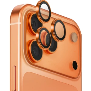 Iphone 17 Pro / Iphone 17 Pro Max Lens Koruyucu Cam Anti-Reflective Alüminyum Dayanıklı Çerçeve Turuncu
