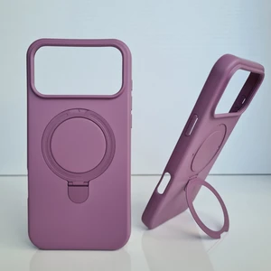 iPhone 17 Promax Magsafe ile Uyumlu Standlı Yumuşak Soft Mükemmel Manyetik Silikon Kılıf