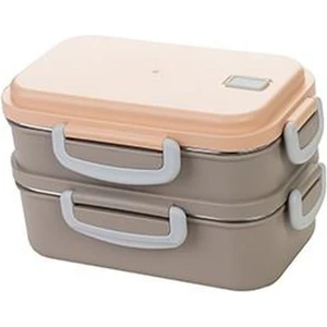 2 Katlı Paslanmaz Çelik Yemek Kabı  Beslenme Kabi Saklama Kabı 450X400 ml Lunch Box Renkli