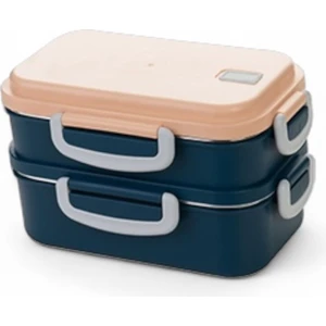 2 Katlı Paslanmaz Çelik Yemek Kabı  Beslenme Kabi Saklama Kabı 450X400 ml Lunch Box Renkli