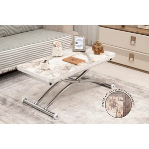 Mini Juppo Dışa K Akıllı Sehpa Üst Tabla Mdf Oval Köşe Alt Ayak Krom Kaplama