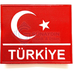 Türkiye Ay Yıldız 3D Plastik Tpu Türk Bayrağı Patch, 2025 Yeni Tip, Cırtlı, Standart Ölçü, 1.sınıf