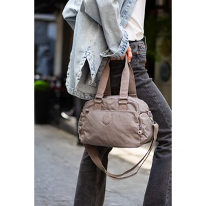 Çok Cepli Kadın Omuz Çantası Orta Boy Günlük HV3030 Vizon