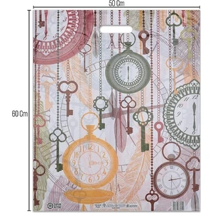 No:6 (60*70) Saat Desenli Takviyeli Elgeçme Poşet 50 Adet