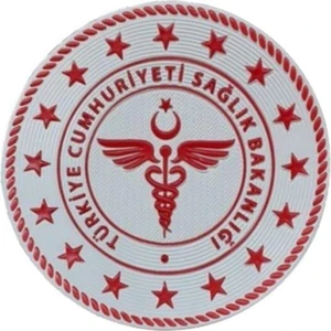 Sağlık Bakanlığı 3D Arması Beyaz 7 Cm, Yeni Model Tip Cırtlı, Standart Ölçü, 1.sınıf Ultra Kalite