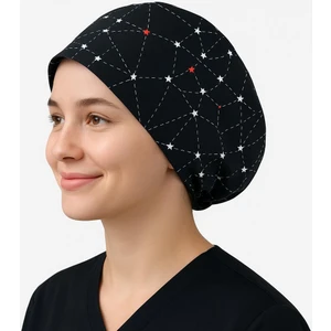 Siyah Samanyolu Desenli Doktor Hemşire Aşçı Bonesi Unisex