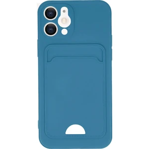 Apple iPhone 12 Kılıf Card Flex Kılıf (Kartlıklı) - Mavi