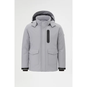 Erkek Gri Outdoor Su Geçirmez Kapüşonlu Kışlık Kaban – Rüzgar ve Yağmura dayanıklı