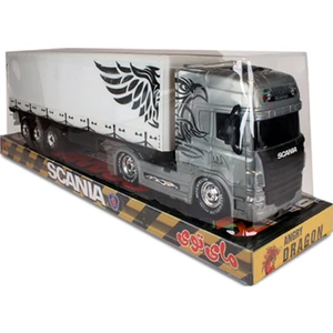 Scania, Volvo Model Oyuncak Tır – 46 cm Uzunluk, Hareketli Dorse, 12 Tekerlekli Konteyner Tır