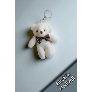 Fiyonklu Peluş Ayıcık Anahtarlık ve Çanta Süsü Teddy Bear 1 Adet