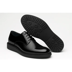 GR0387 Hakiki Lazer Detaylı Rugan Deri Topuksuz Eva Taban Büyük Küçük Numara Klasik Ayakkabı