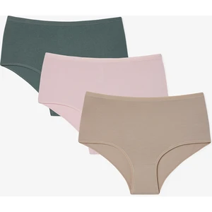 Karışık Renk Mellow Spirit  Yüksek Bel Pamuklu 3'lü Slip Külot