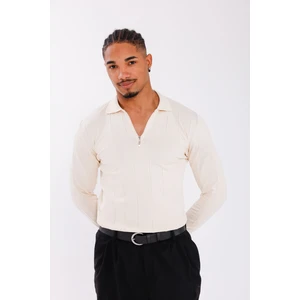 Erkek Yarım Fermuarlı Polo Yaka Triko Kazak